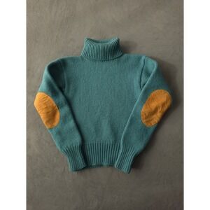 Vintage 1980s Polo Ralph Lauren Teal Wool Turtleneck Sweater Women's Petite M